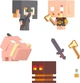 Набір фігурок Майнкрафт Вогненна битва в Нижньому світі Mattel Minecraft Mob Head Minis Nether Fire Battle 4 фігурки 5 см і аксесуари (SKU-238) - изображение 4