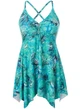 Женский купальник-платье Hanna Nikole Tankini Plus Size 56 с утягивающим эффектом Голубой (9665) - зображення 6