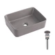 Раковина накладная Qtap Tern 480x370x135 мм, Stone grey, прямоугольная, с донным клапаном QT17116069SG - изображение 1