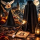 Костюм фокусника с плащом и аксессуарами для игры и выступлений 4 предмета черный FK-0770 - зображення 2