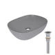Раковина накладная Qtap Aquarius 470x380x120 мм, Stone grey, прямоугольная, с донным клапаном QTAQA188SG49780 - изображение 1