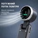 Складной Турбо вентилятор портативный, 5 скоростей, LED дисплей, USB Type-C, настольный и ручной 2 в 1 с ремешком на шею, черный - изображение 3