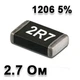 Резистор SMD 2.7R 1206 5% - 737245 - изображение 1
