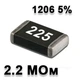 Резистор SMD 2.2M 1206 5% - 737238 - изображение 1