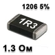 Резистор SMD 1.3R 1206 5% - 737219 - изображение 1