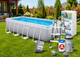 Бассейн каркасный с фильтр-насосом Intex CHEVRON PRISM FRAME RECTANGULAR PREMIUM POOL 400*200*100 см 26780 - изображение 1