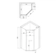 Душова кабіна Lidz Dozorca 190x90x90 скло 6 мм, без піддону, хром (LDSC9090CRMLOWTR2) - зображення 5