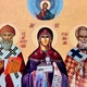Ікона “Пресвята Богородиця з Миколаєм та Спиридоном” на дереві ростова 12х16 см - зображення 3
