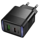 Мережевий зарядний пристрій HOCO CS112A Lounge PD30W+QC3.0 (1USB-A/1C) (Black) (254528) - зображення 3