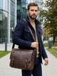 Сумка мессенджер через плечо мужская из натуральная кожи Vintage leather-14089 Коричневая - изображение 2