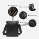 Сумка кросс боди через плечо мужская из натуральная кожи Vintage leather-14607 Черная - изображение 9