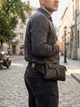 Сумка на пояс бананка мужская из натуральная кожи Vintage leather-14735 Черная - изображение 2
