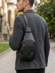 Сумка слинг через плечо мужская из натуральная кожи Vintage leather-14760 Черная - изображение 2