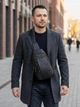 Сумка слинг через плечо мужская из натуральная кожи Vintage leather-14784 Черная - изображение 2
