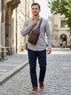 Сумка слинг через плечо мужская из натуральная кожи Vintage leather-14986 Коричневая - изображение 2