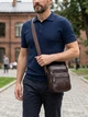 Сумка планшет через плече чоловіча з натуральної шкіри Vintage leather-14987 Коричнева - зображення 2