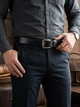 Ремень мужской из натуральной кожи Vintage leather-20123 107 см Черный - изображение 2