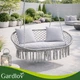 Подвесные качели двухместные нагрузка до 300 кг для сада 3 подушки серые Gardlov FK-0059 - зображення 1