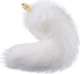 Металлическая анальная пробка с хвостом Lockink Sevanda White Fox-Tail Anal Pear-shape Plug (6971017801154) - изображение 4