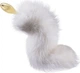 Металлическая анальная пробка с хвостом Lockink Sevanda White Fox-Tail Anal Pear-shape Plug (6971017801154) - изображение 5