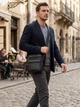 Сумка планшет через плечо мужская из натуральная кожи Vintage leather-14992 Черная - изображение 2