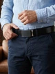 Ремень мужской из натуральной кожи Vintage leather-20328 115 см Черный - изображение 2