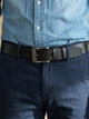 Ремень мужской из натуральной кожи Vintage leather-20317 115 см Черный - изображение 2