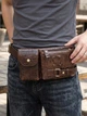 Сумка на пояс бананка из натуральная кожи Vintage leather-20401 Коричневая - изображение 2