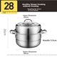 Пароварка COOKER KING з нержавіючої сталі 304 з двошаровим дном, 28см, для дому - зображення 4