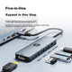 Док-станція розширення HP, швидка зарядка Type-C PD100W, розширення USB, дублювання екрана HDMI, 5-дюймова док-станція розширення Type-C, док-станція розширення MacBook, адаптер для комп'ютера Apple - зображення 5