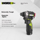 Шуруповерт WORX 12В бесщеточный WU132X.2, 2 аккумулятора, компактный - изображение 4