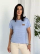 Женская вискозная футболка casual свободного кроя с полоской Innoe 300054-3, р. 48-50 Голубой - зображення 2