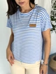 Женская вискозная футболка casual свободного кроя с полоской Innoe 300054-3, р. 48-50 Голубой - зображення 3