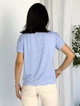 Женская вискозная футболка casual свободного кроя с полоской Innoe 300054-3, р. 48-50 Голубой - зображення 6