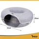 Лежанка для кота круглая с туннелем для отдыха 51x20 см серый PURLOV FK-0519 - зображення 8