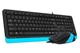 Комплект A4Tech Fstyler Sleek Multimedia Comfort F1010, Black/Blue, клавіатура+миша, USB - зображення 2