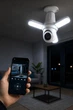 Беспроводная IP камера 360 градусов лампа с датчиком движения E27 3MP Светильник Wi-Fi видеонаблюдение с микрофоном и LED-подсветкой V380 Pro - изображение 6