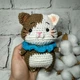 Мягкая игрушка ручной работы вязаная амигуруми Hand Made Котик 14 см 202-80-13 - изображение 2