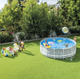 Каркасный круглый бассейн Intex 26724 (каркас, чаша, фильтр 3 785 л/ч, лестница, тент, подстилка) размер 457×107 см - изображение 2