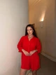 Женский костюм рубашка с шортами красный 42-46 с824.1746 - изображение 1