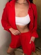 Женский костюм рубашка с шортами красный 42-46 с824.1746 - изображение 2