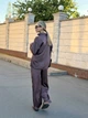 Костюм женский брючный из шелка коричневого цвета 38746 48/52 - изображение 6