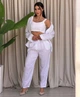 Жіночий однотонний лляний костюм (сорочка+топ+брюки) Uaclothes 48-50 Білий (like38800-192351371) - изображение 1