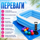 Надувной бассейн Intex 57180-2 «Семейный», 203 × 152 × 48 см, с подстилкой, ручным насосом и 10 шариками - изображение 4
