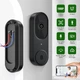 Розумний відеодзвінок Wi-Fi 1080P з камерою та дзвінком, AI виявлення людини, нічне бачення, двосторонній аудіозв'язок, чорний - зображення 2