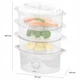 Пароварка 3 емкости 800 Вт для кухни 1 5 л белая Clatronic FK-0444 - зображення 3