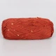 YarnArt Cotton Gold Paillettes, Терракот №7117 – хлопковая пряжа с пайеткой для вязания спицами и крючком, 50 г/140 м, 82% хлопок / 18% полиэстер - изображение 3