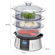 Пароварка из нержавеющей стали 3 уровня с таймером для кухни Clatronic FK-0805 - зображення 4