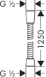 Шланг для душу HANSGROHE SENSOFLEX 28132000, хром, метал, 125 см - изображение 2