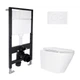 Комплект инсталляции и подвесного унитаза Qtap Swan Ultra Quiet Standard с панелью смыва, безободковый, система смыва Tornado 4, - изображение 1